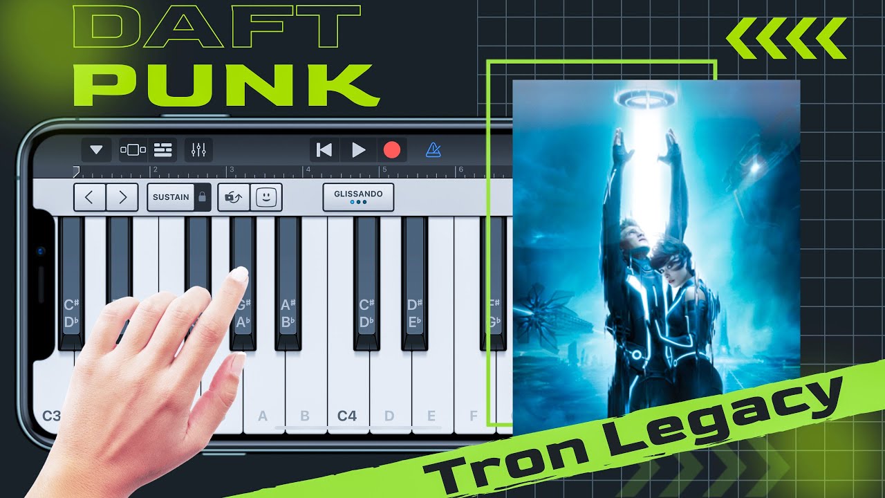 Daft Punk - End of Line (Tron Legacy Soundtrack) on iPhone (GarageBand)