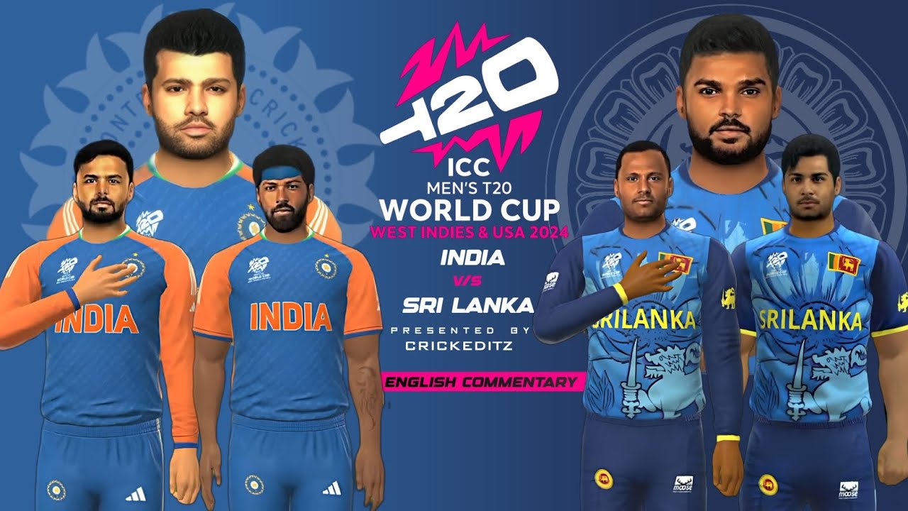 Playing T20 WC 24 in RC24 |IND vs SL | with official jerseys |English commentary| 🔥🔥