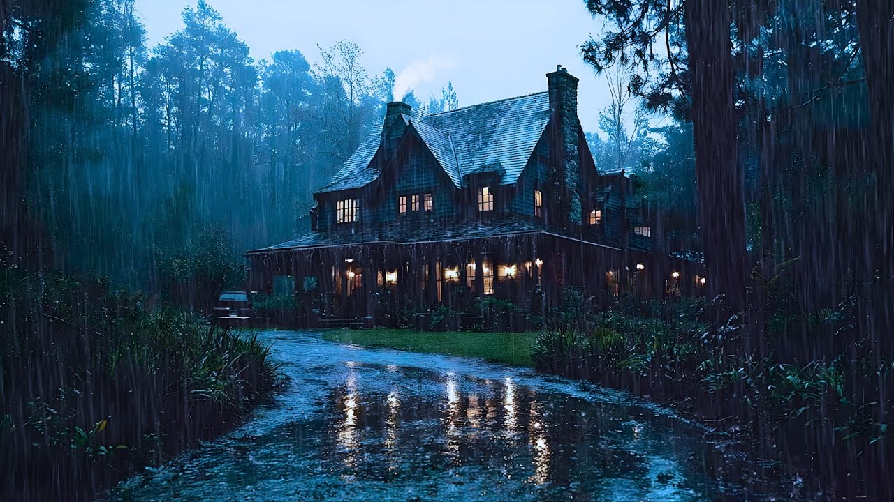 🌧️ Heavy Rain at Cozy Cabin: Deep Sleep & Relaxation Sounds