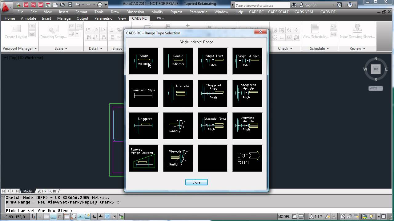 CADS RC Video Demo 10 (Placing bars and ranges)