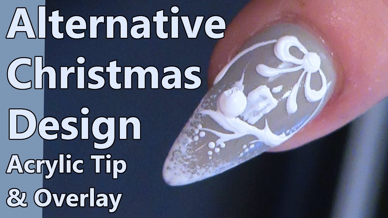 Alternative Christmas Nail Design  - Acrylic Sculpting - Short Almond Shaped Nail Tutorial