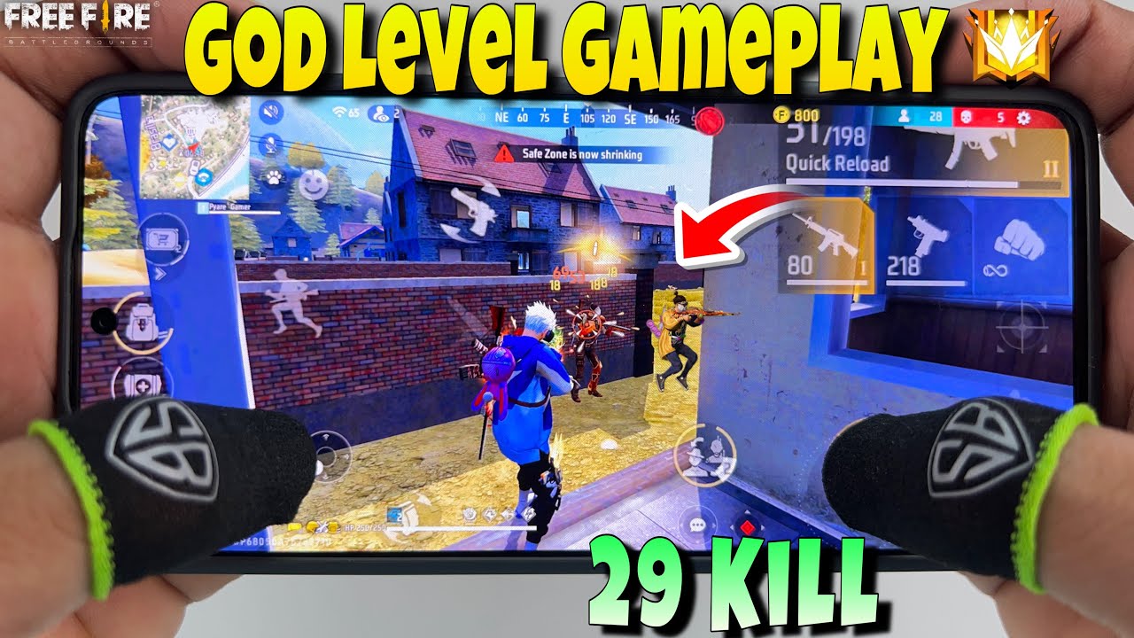 29 kills free fire gameplay handcam in poco x6 pro