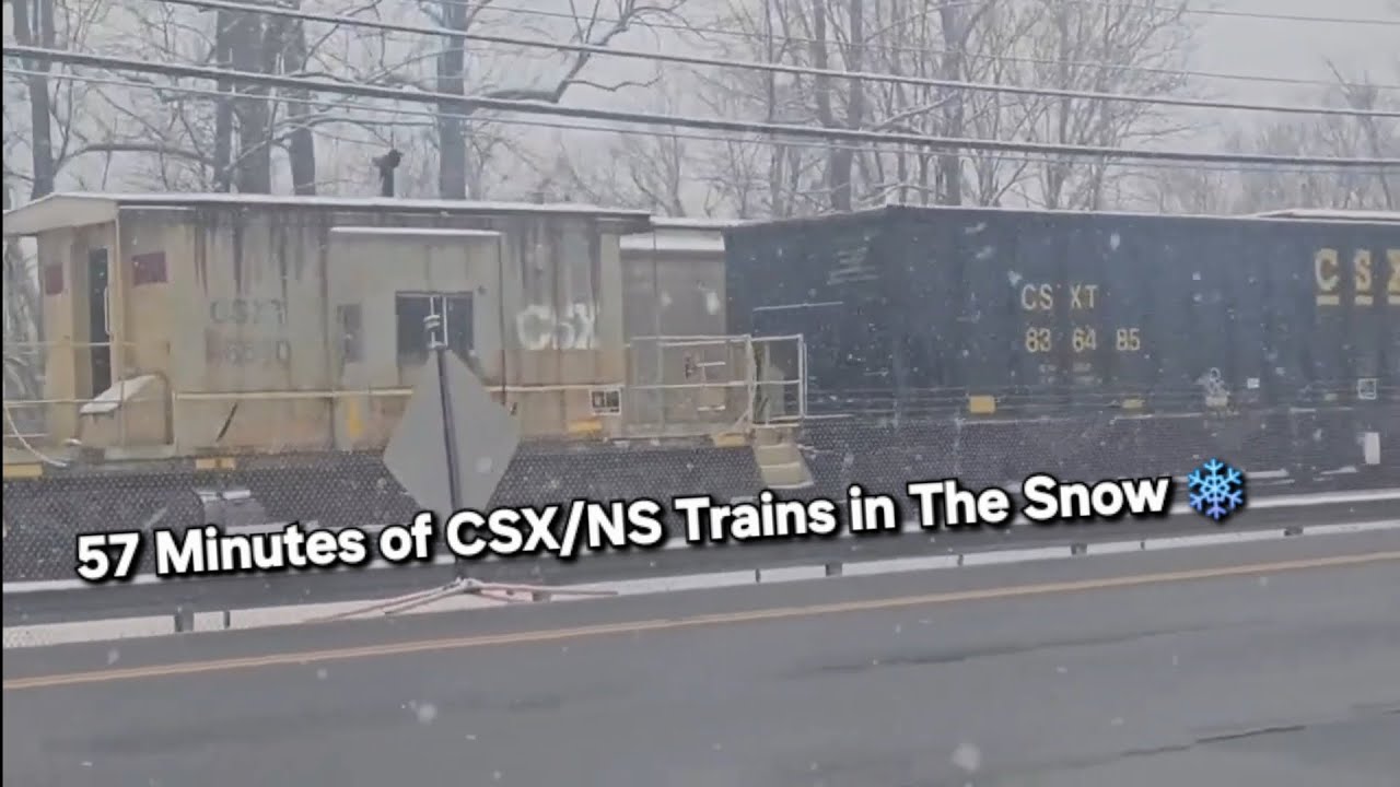 57 Minutes of CSX/Norfolk Southern Trains In The Snow ❄️