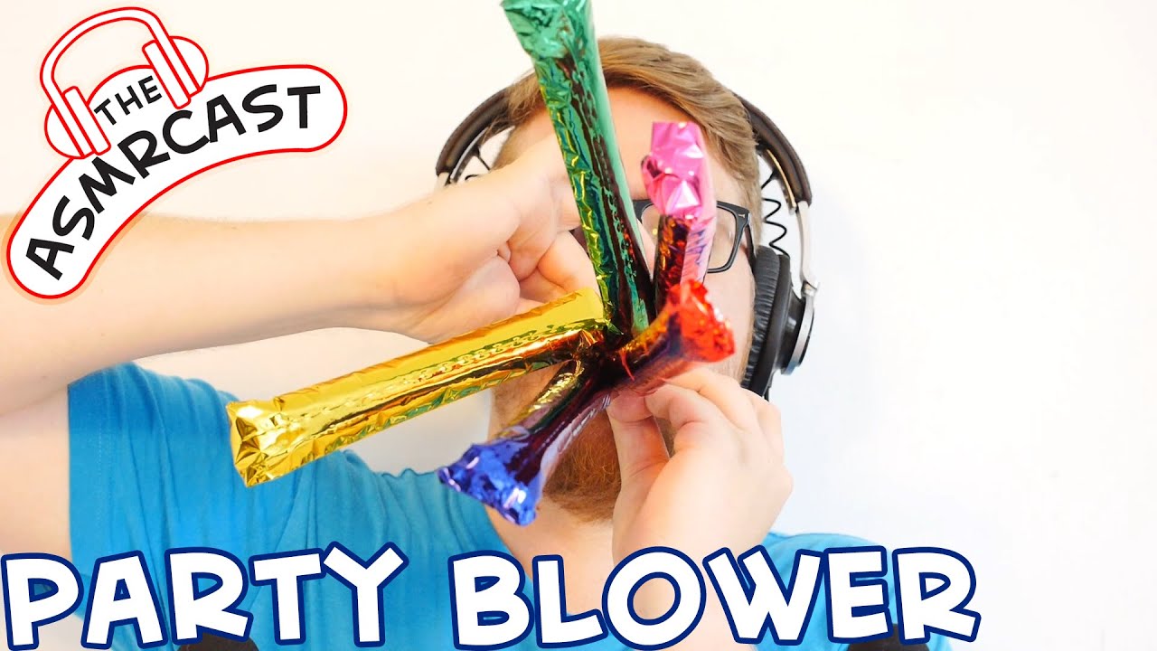 ASMR Ten Minute Tingles [Binaural 3D] Foil Party Blowers [1080p 60fps]