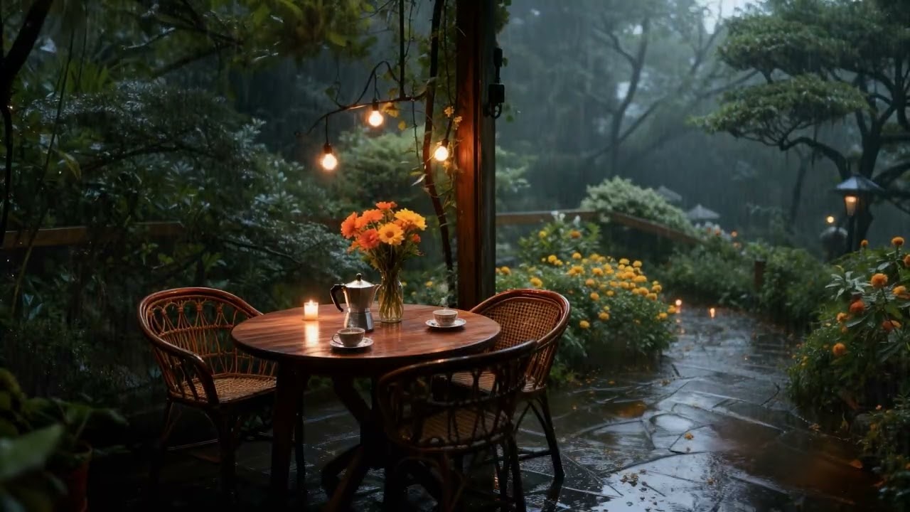 The soothing sound of rain is the music played by nature, Helps relax and sleeping