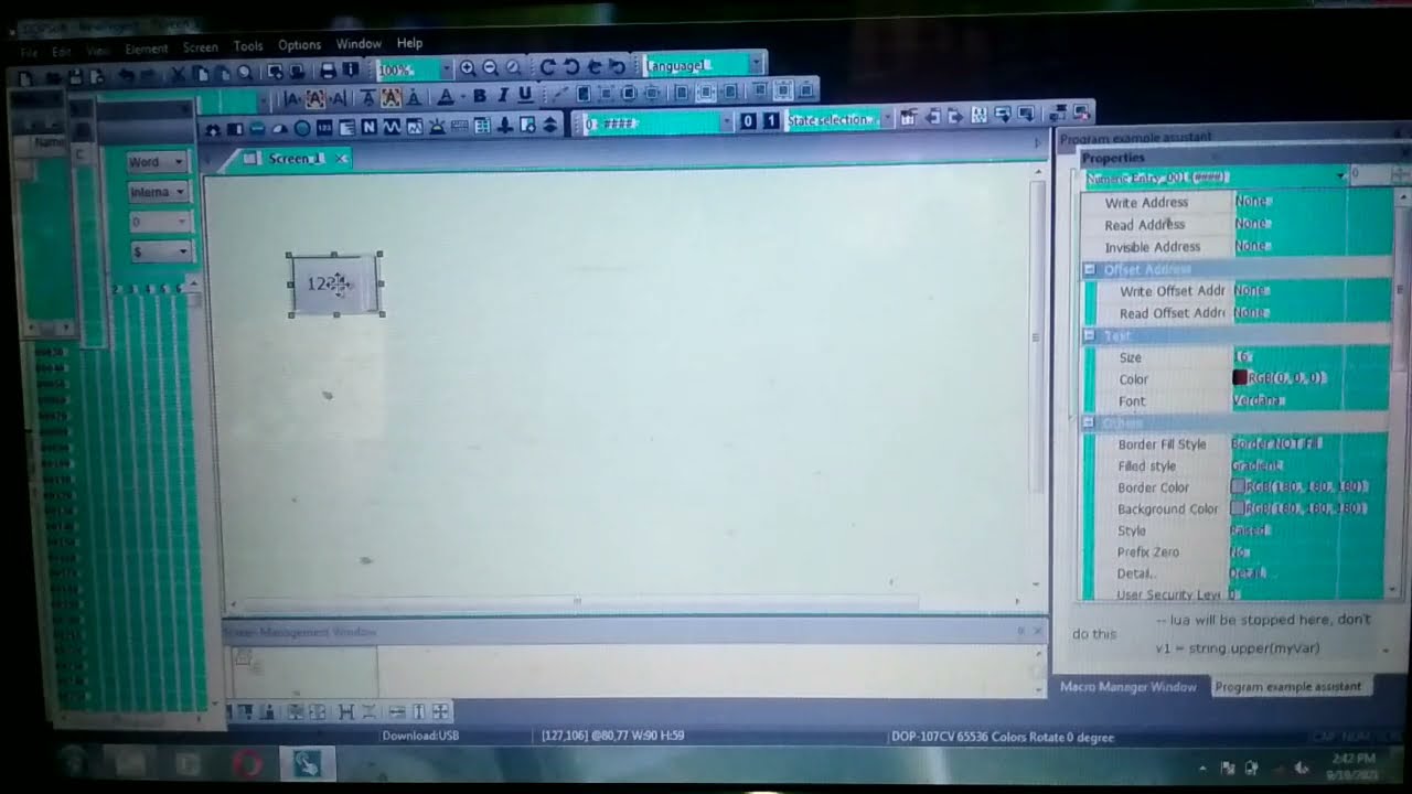 Macro(scripts)programming in delta hmi
