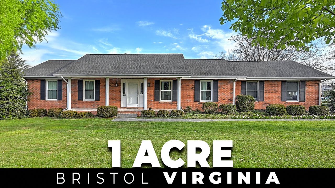One Level Brick Ranch Home on 1 Acre For Sale in Bristol Virginia