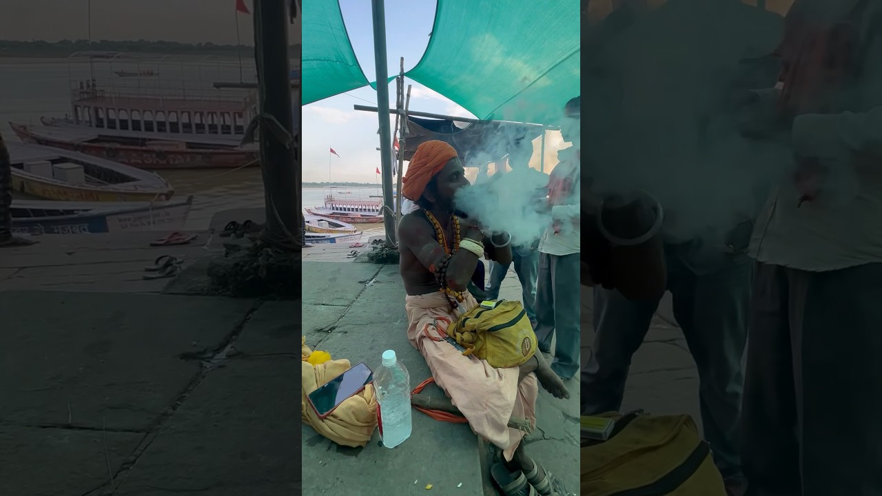 Sadhu Smoking Chillum At Ghats#shorts#viral#trending#saints#manikarnika#short#ytshorts#ganga#asia