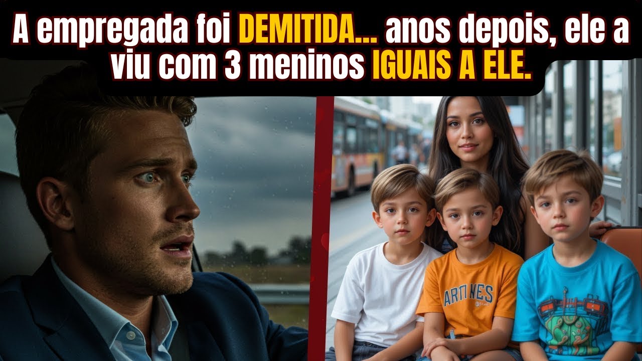 MILIONÁRIO VÊ SUA EX-EMPREGADA ESPERANDO ÔNIBUS COM TRÊS MENINOS IDÊNTICOS A ELE. AO SE APROXIMAR..