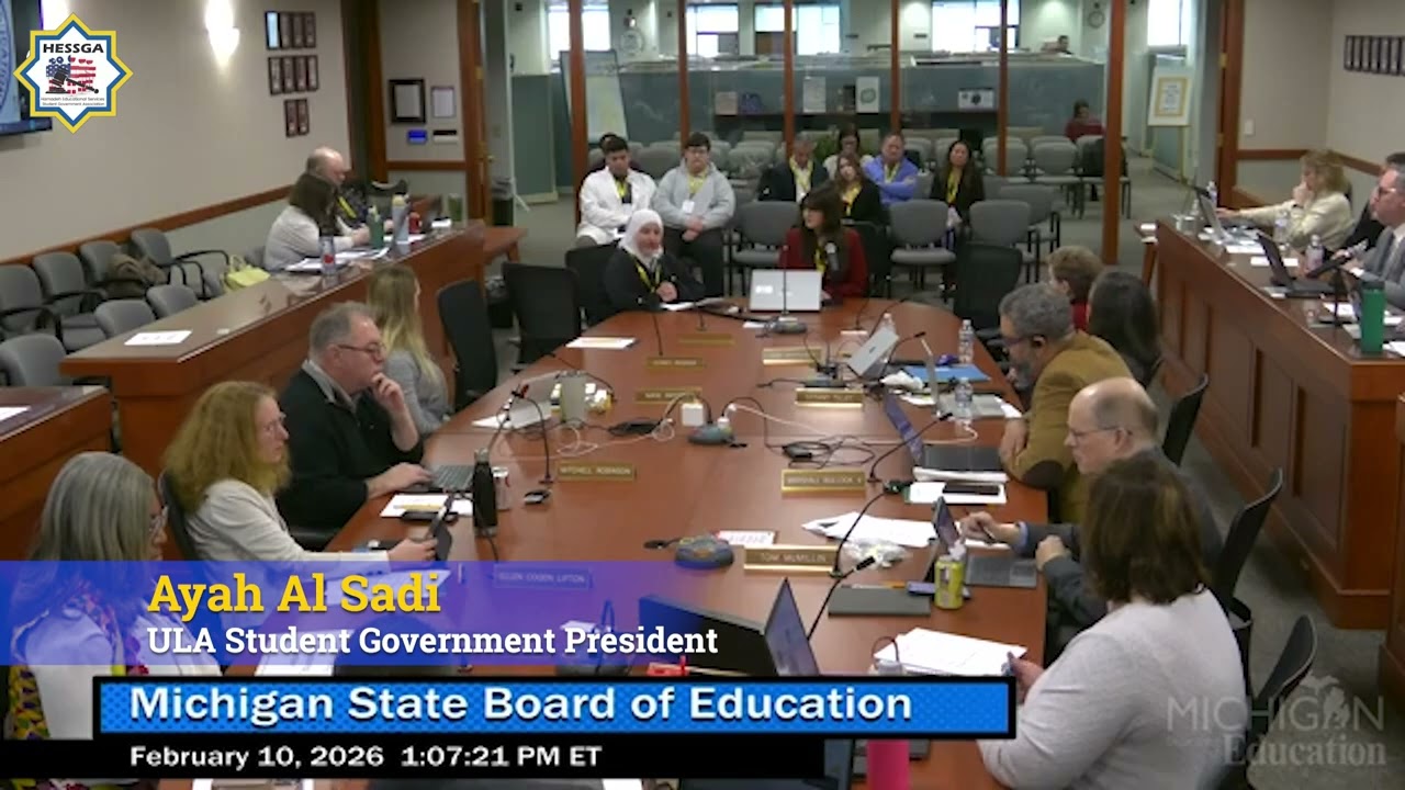 ULA Student Government Members Deliver Formal Address to Michigan State Board of Education