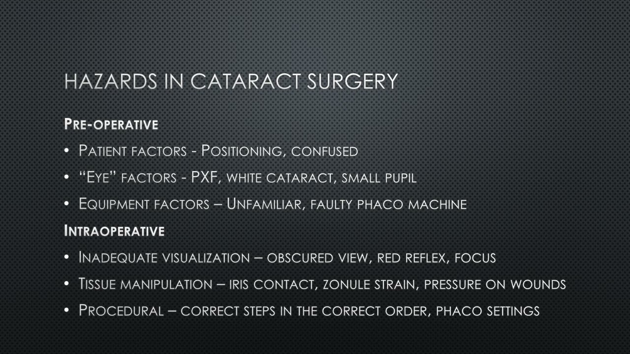 So what is Hazard Perception Training in cataract surgery?