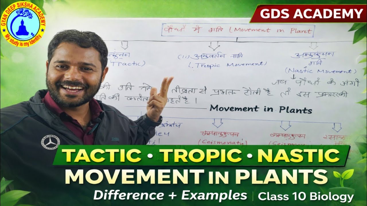 Tactic, Tropic & Nastic Movement in Plants 🌱 | Difference + Examples | Class 10 Biology