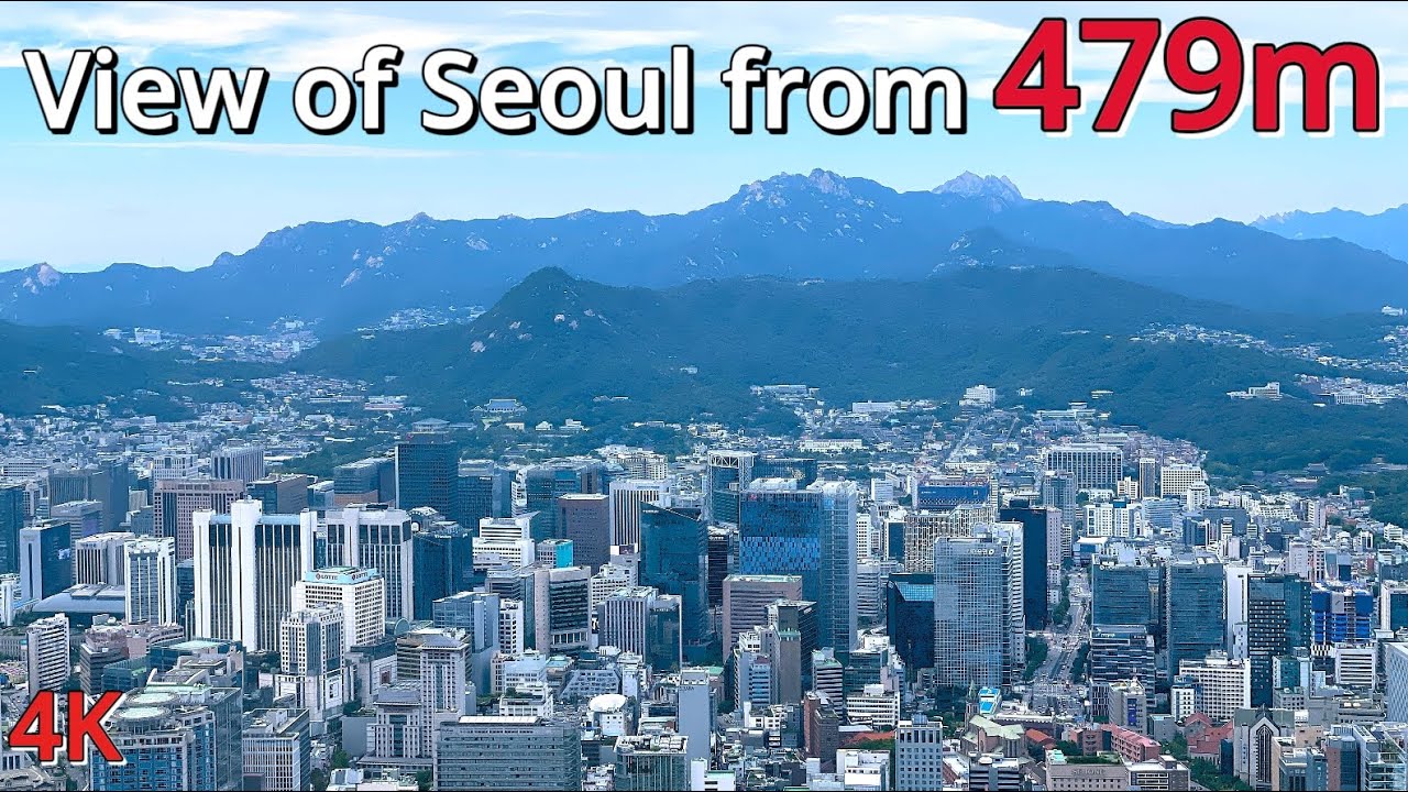 479미터 상공에서 서라운드 뷰로 보는 서울ㅣ4KㅣA Surround View of Seoul from 479m Above 'N Seoul Tower Observatory'