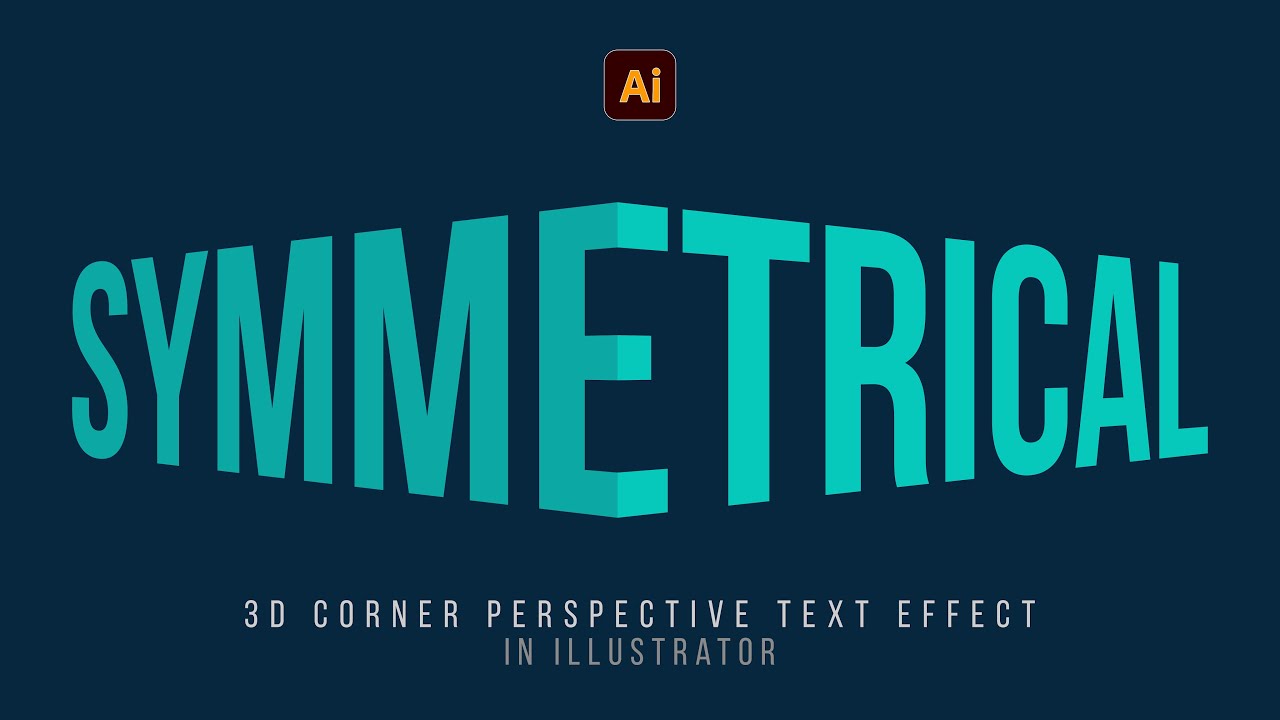 3D Corner Perspective Text Effect in Illustrator | Perspective Text Effect | Typography Tutorial