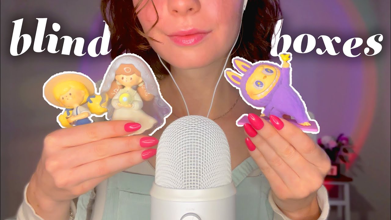 ASMR tapping on cute blind box figures
