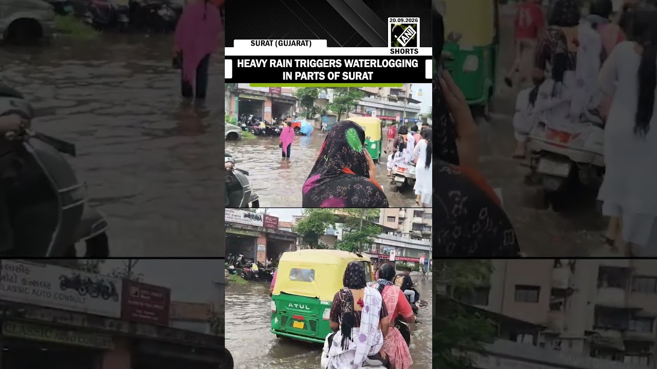 Gujarat: Heavy rain triggerswaterlogging in parts of Surat