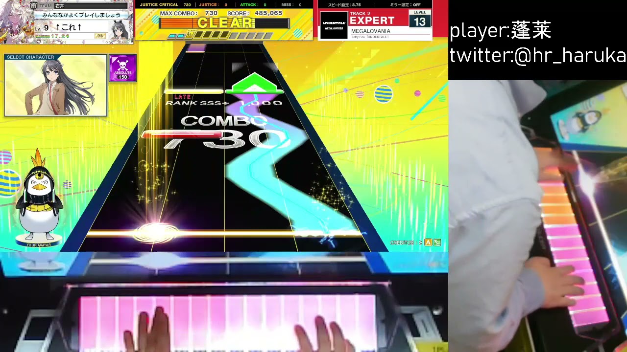 【CHUNITHM】MEGALOVANIA(EXPERT)AJ 手元