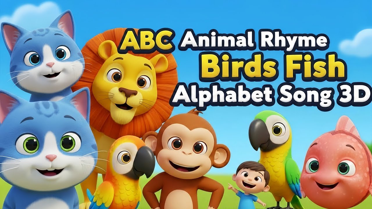 ABC Animal Rhyme | Birds Fish Alphabet Song 3D