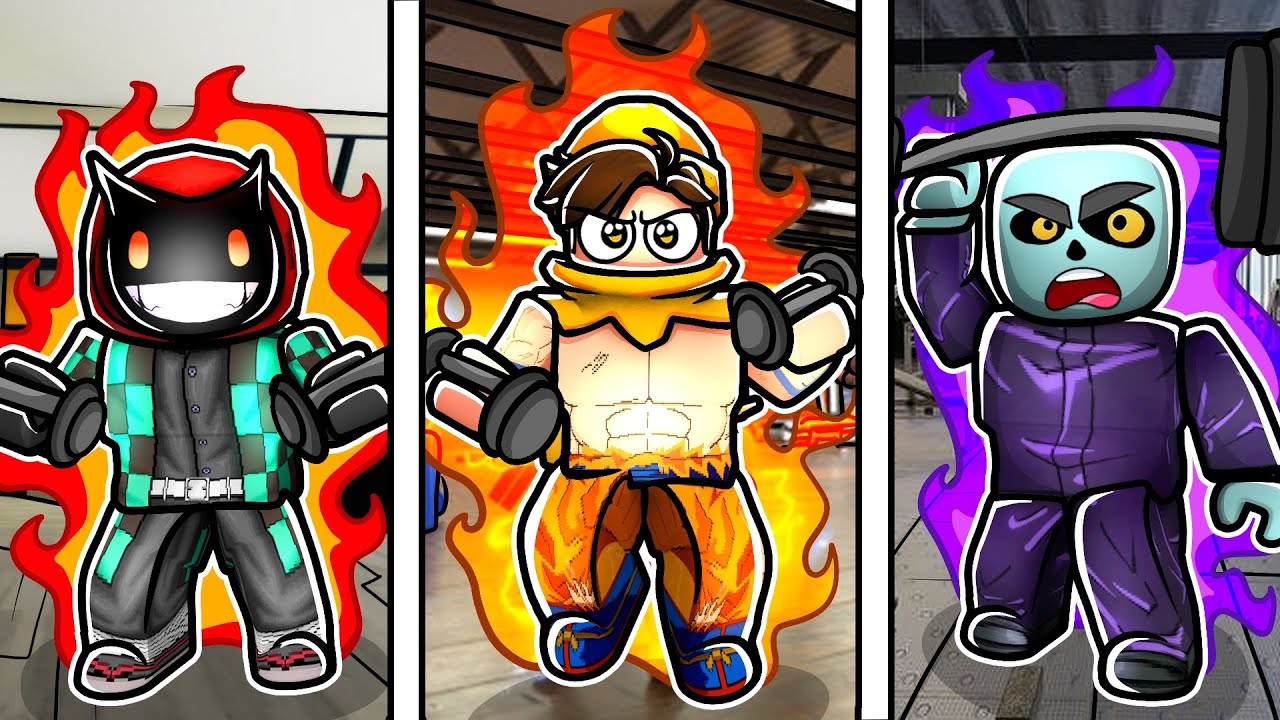 Becoming ANIME CHARACTERS In Roblox Gym League
