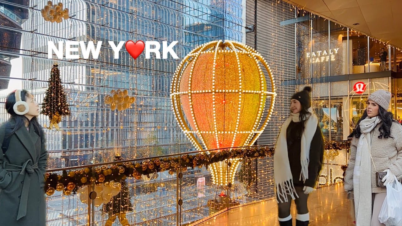 [4K]🇺🇸NYC Christmas Walk🎄🎅🏻Hudson Yards Holiday Lights & Macy’s Christmas Windows Prep | Nov 2025