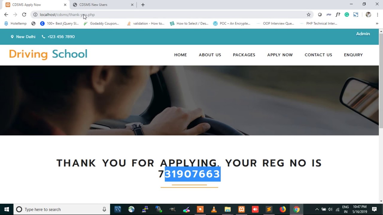Car Driving School Management System Using PHP and MySQL