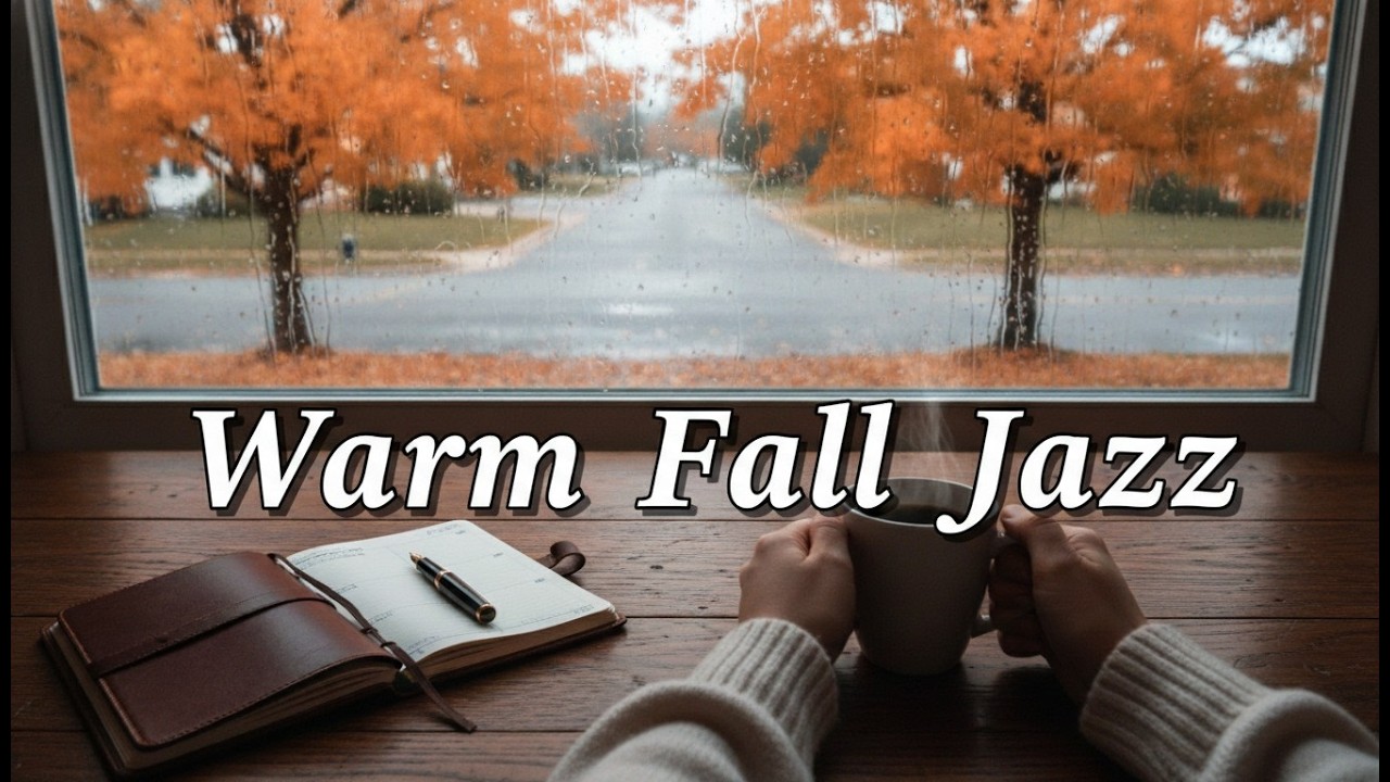 Warm Fall Jazz - Rainy Neighborhood View • Smooth Bossa Nova for Creative Flow and Daily Planning