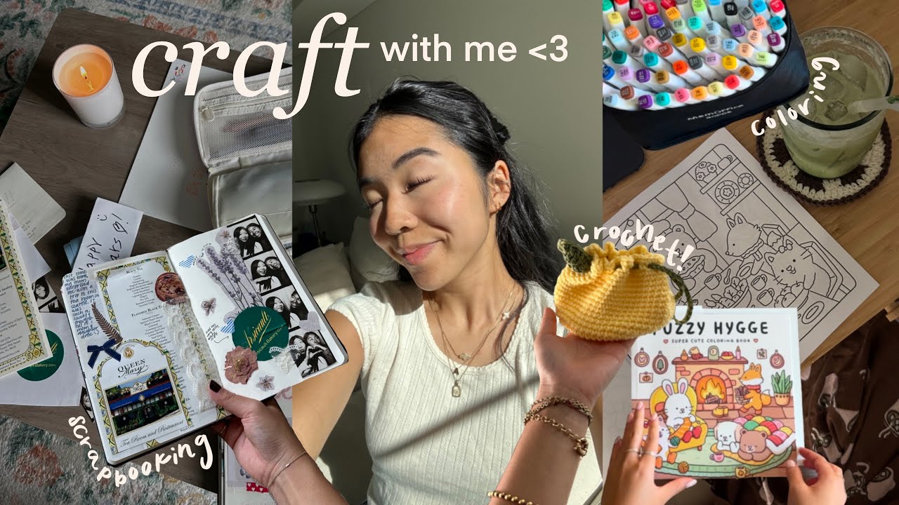 a cozy crafty weekly vlog! 🧶✂️ fall vibes, crocheting, coloring, scrapbooking + more!