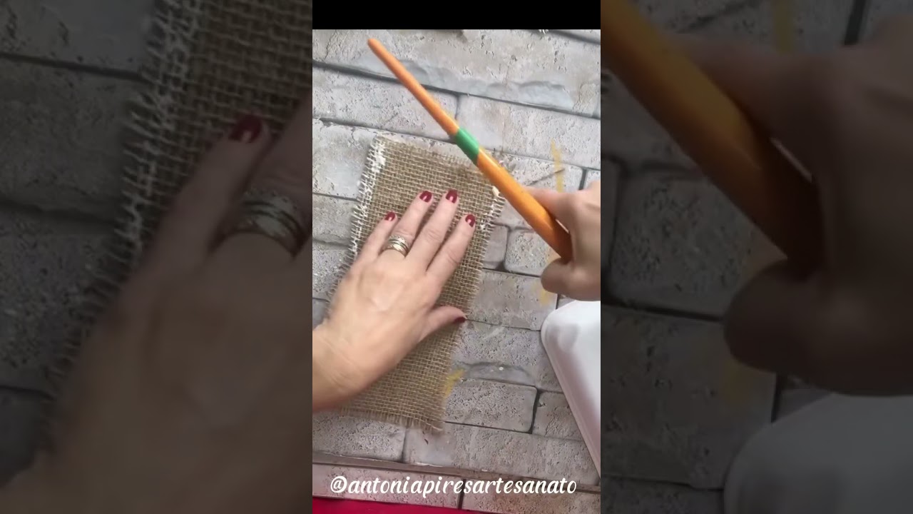 DIY Como fazer quadro de papelão , tecido e juta 