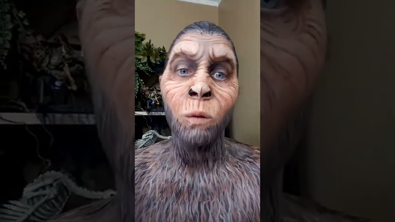 Monkey bodypaint! not a filter 🐵 #makeup #halloween #monkey