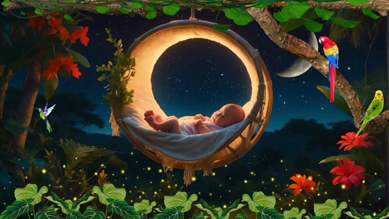 Peaceful Melody Lullaby For Sleepy Baby - Insects With Bird Sounds At Night