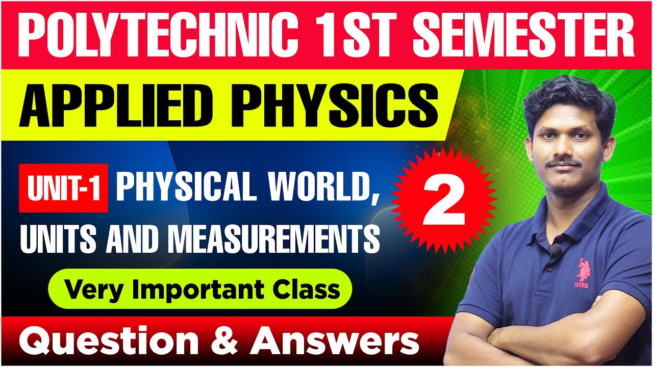 Polytechnic 1st Semester Applied Physics Class 02 | Questions with Solution @TBR ACADEMY