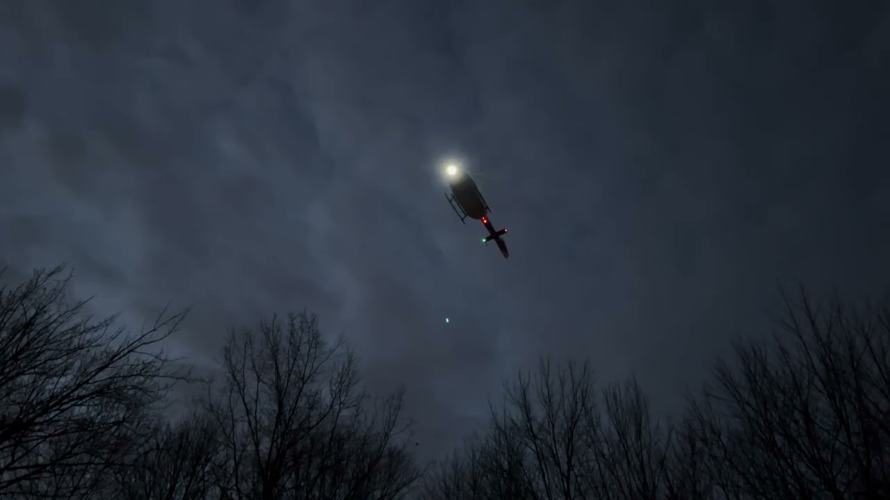 Night flight of 500 size FLISHRC Airbus Eurocopter EC135 RC Helicopter