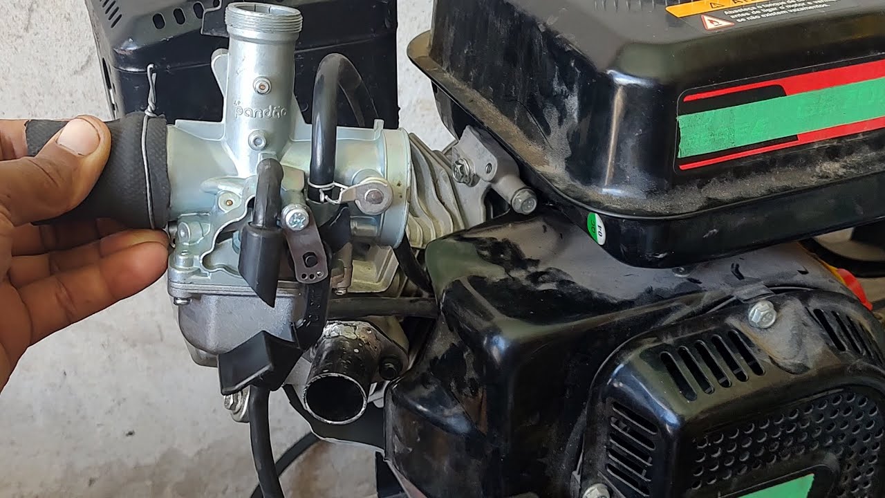 carburador de moto no motor estacionário ( compressor caseiro)