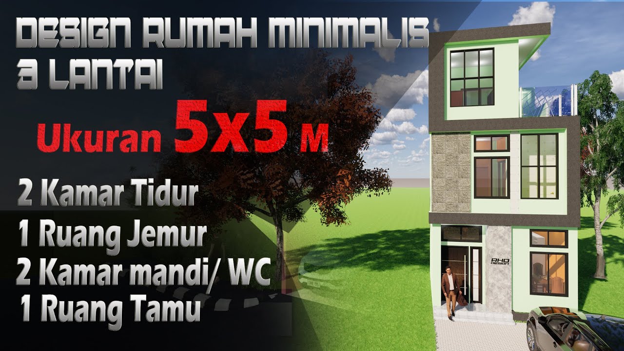 [Ep.03] DESIGN RUMAH 5x5 M  3 LANTAI MINIMALIS [Part 1]