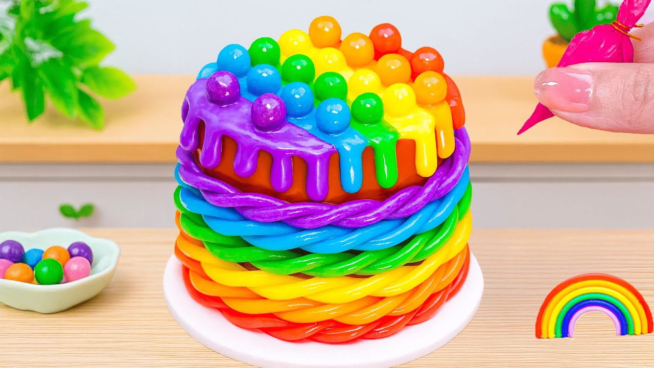 How to Make Rainbow Cake Recipe With Chocolate | Stunning Rainbow Cake Decoration Ideas