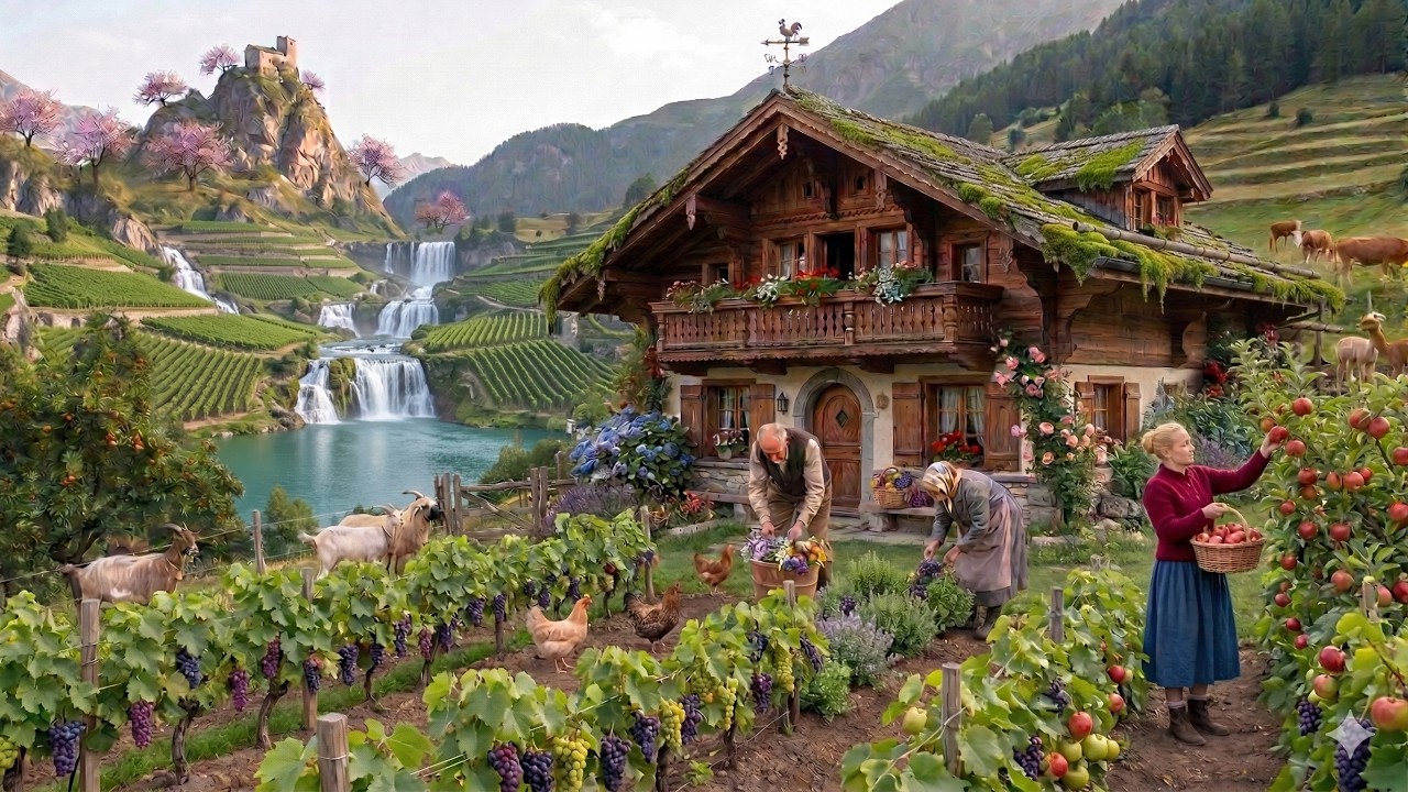 The most beautiful village on earth, where people grow vegetables and fruits and raise livestock.