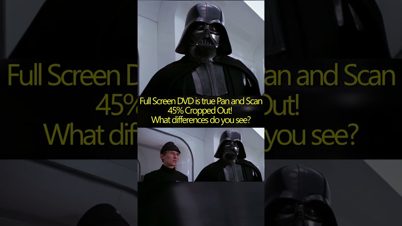 Star Wars A New Hope Full Screen vs Widescreen Leia and Vader