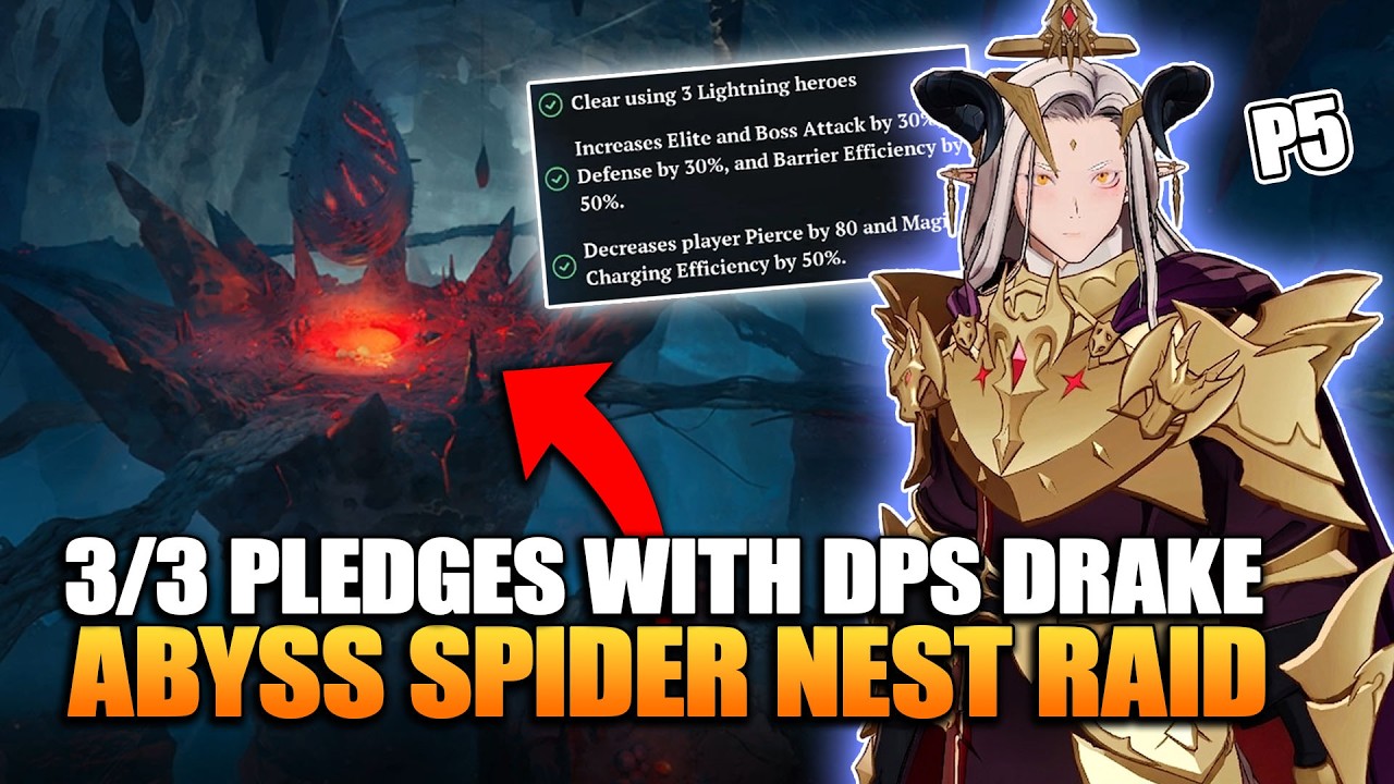 All 3/3 Pledges Clear with Drake - No Merlin | Abyss Spider Raid | The Seven Deadly Sins: Origin