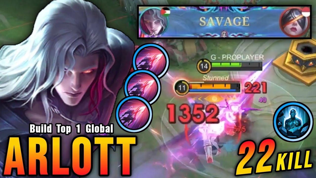 SAVAGE + 22 Kills!! Insane Damage Arlott Monster EXP Lane!! - Build Top 1 Global Arlott ~ MLBB
