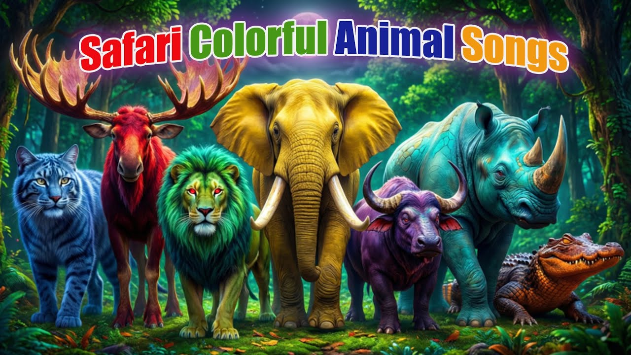 Safari Colorful Animal Songs | Animal Songs | Zazzy Melody