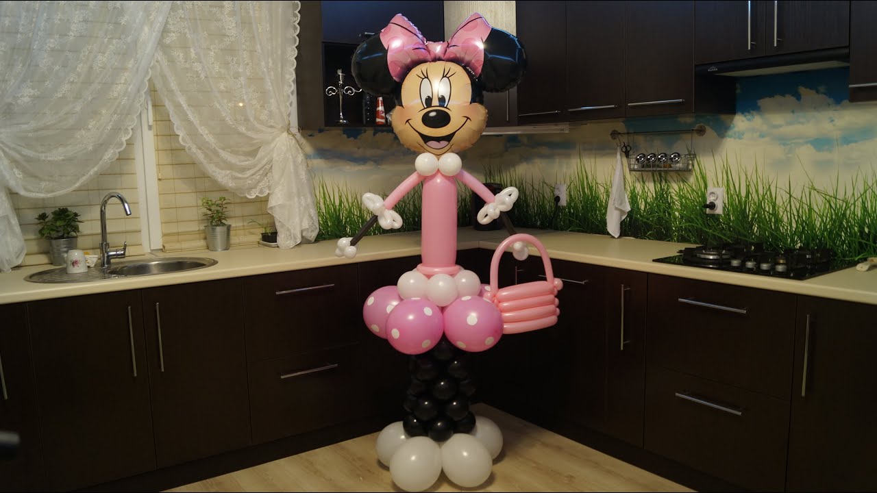 Минни Маус из воздушных шаров своими руками. Minnie Mouse from balloons own hands
