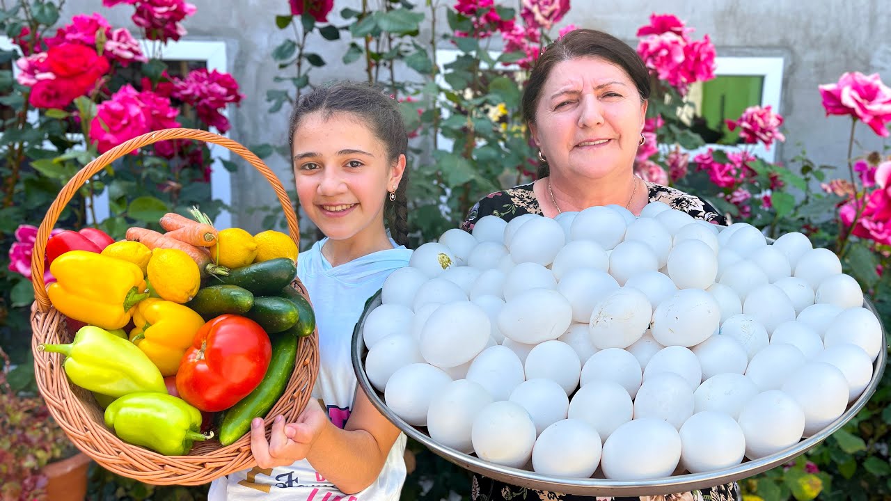 100 яиц! Необычный рецепт | Бабушка готовит вкусное блюдо с яйцами и говядиной.