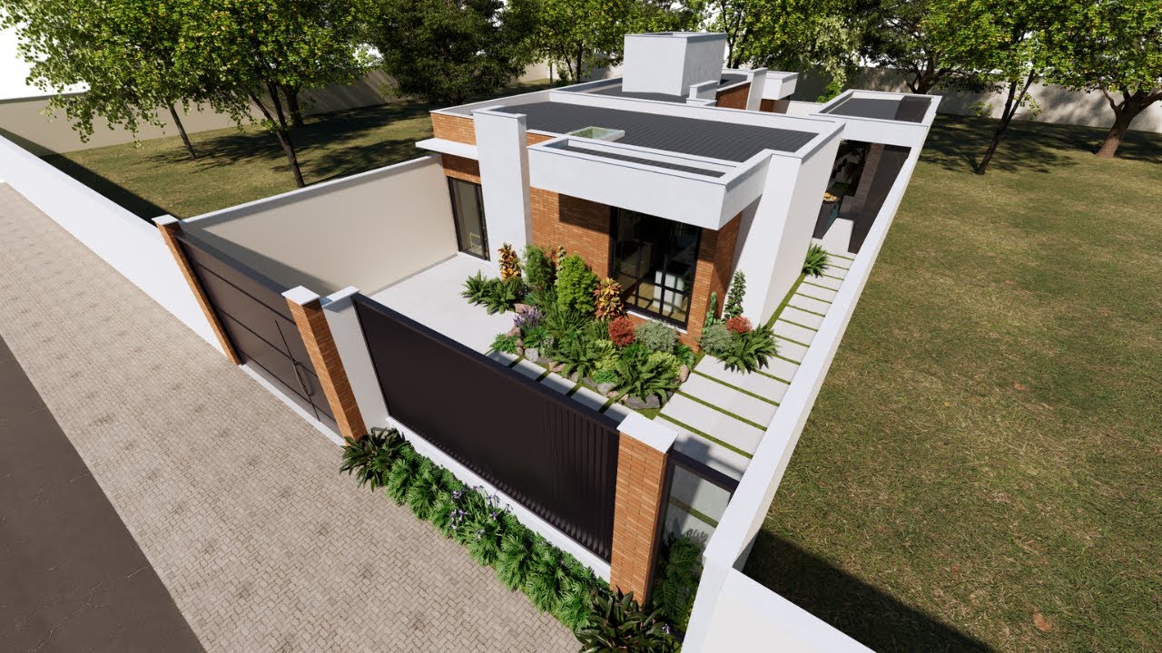 Casa em L Moderna e Pequena - Interior INCRÍVEL |  com 97,97m² em Terreno 10x20m .Cód286A
