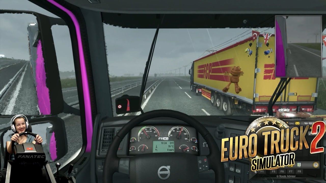 Слоу мо шарманка - Euro Truck Simulator 2 на руле Fanatec CSL Elite + Моды