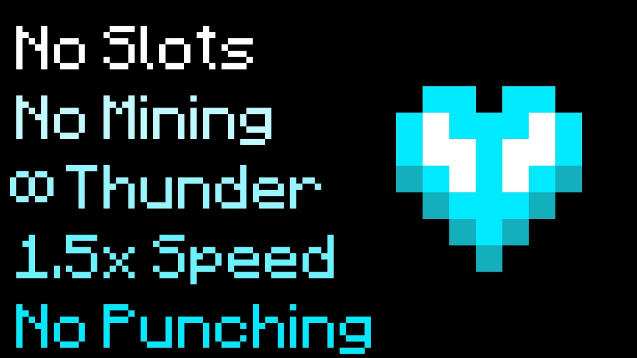 I Beat Hardcore Minecraft No Mining, Punching, 0 slots, 1.5x, Endless Thunder