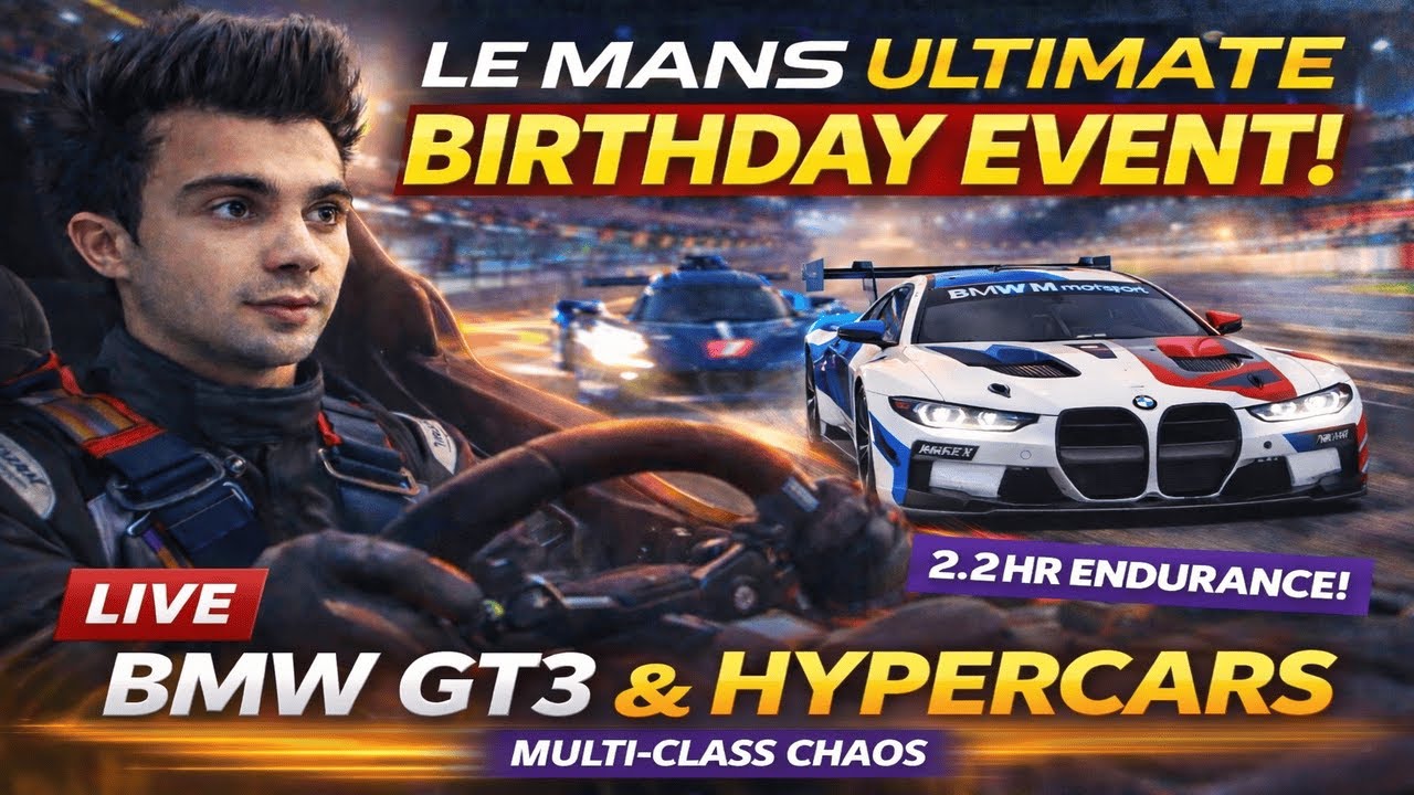 LIVE Le Mans Ultimate LE MANS Birthday Event 🎉 | BMW GT3 & Hypercars | Simagic | IND