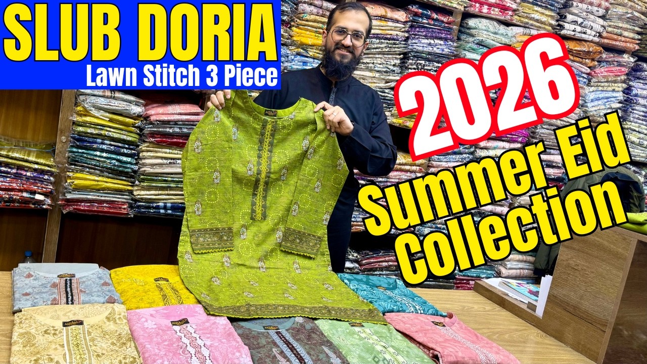 Slub Doria Lawn 3 Piece Stitch By AIZA | 2026 Eid Collection | Premium Quality | Original Branded