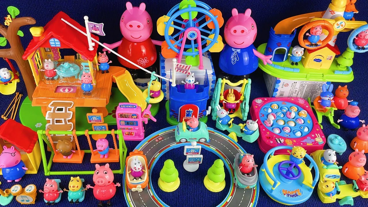 11 Minutes Satisfying with Unboxing Peppa Pig Car Playground Play Set ASMR | Review Toys
