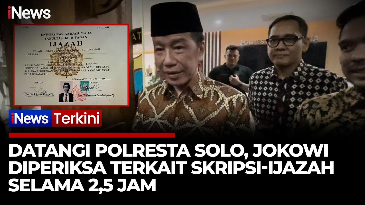 [FULL] Jokowi Diperiksa soal Ijazah Palsu, Kuasa Hukum: Ditanyai Pembuatan Skripsi | iNews Terkini