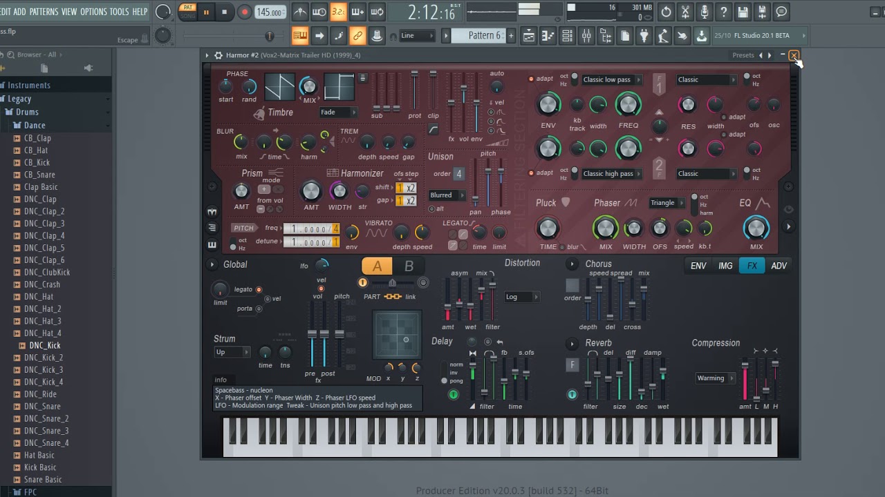 FL Studio Bassline Psytrance Harmor DNC Kick Native